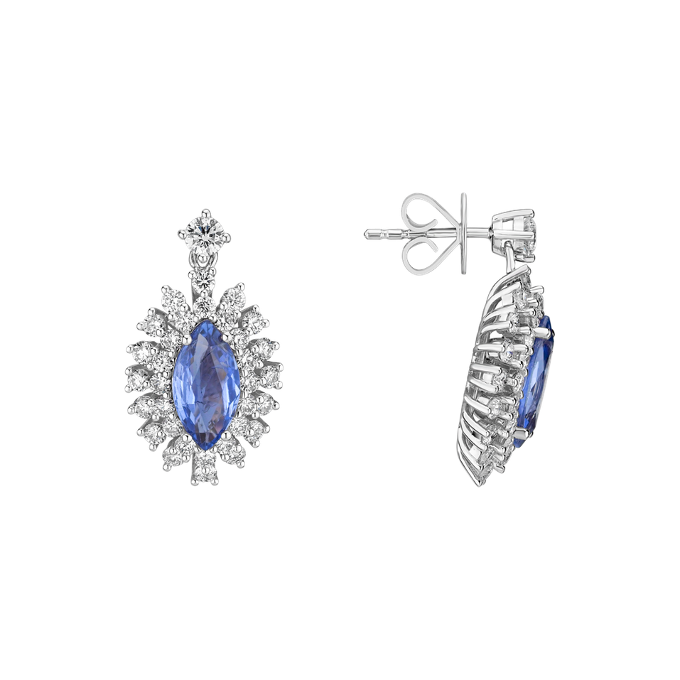 Diamond earrings with Sapphire Sapphire King