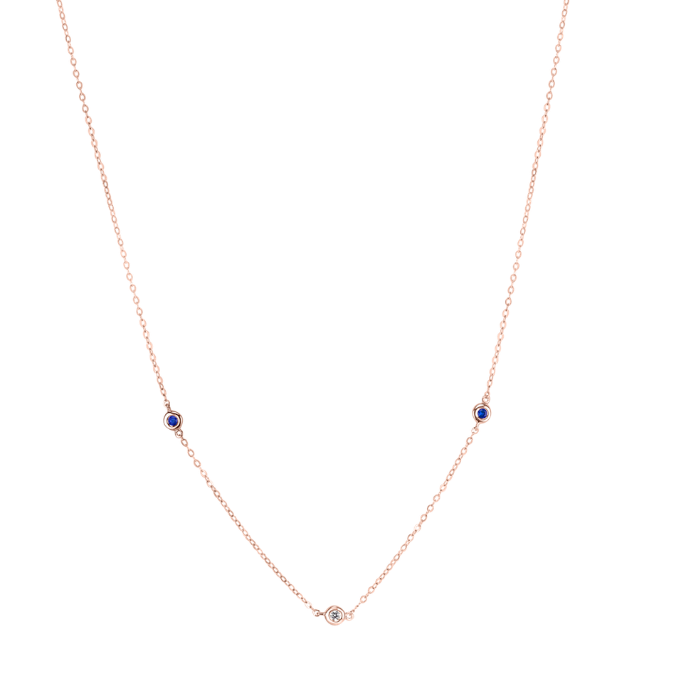 Diamond necklace with Sapphire Dots
