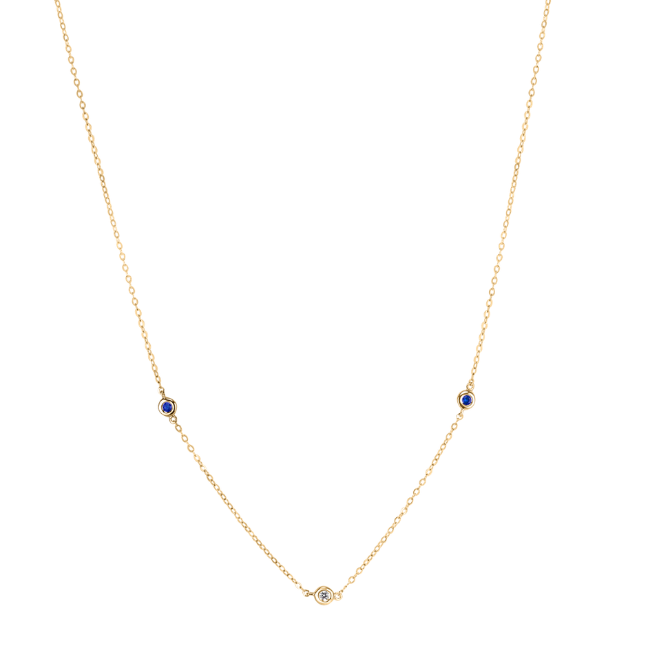 Diamond necklace with Sapphire Dots