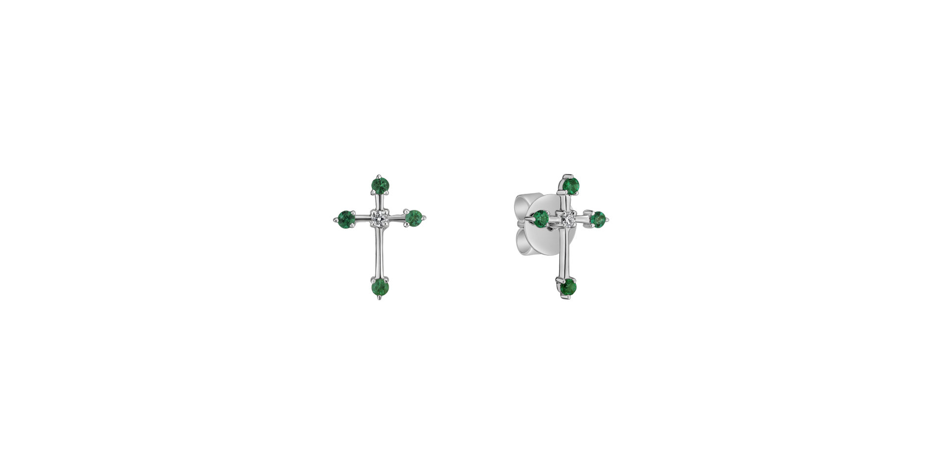 Diamond earrings and Emerald Passion Cross
