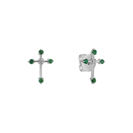 Diamond earrings and Emerald Passion Cross