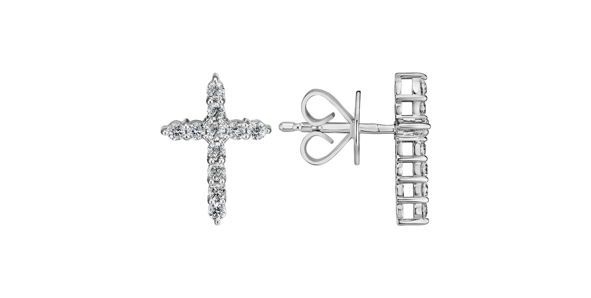 Diamond earrings Glittering Cross
