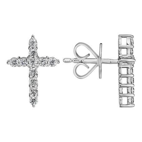 Diamond earrings Glittering Cross