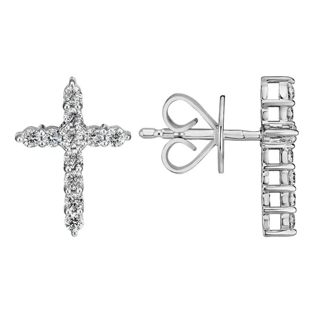 Diamond earrings Glittering Cross