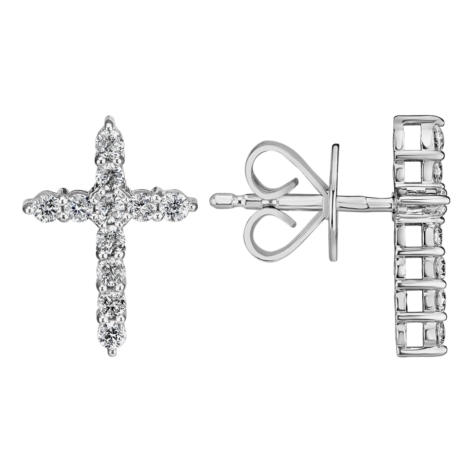 Diamond earrings Glittering Cross