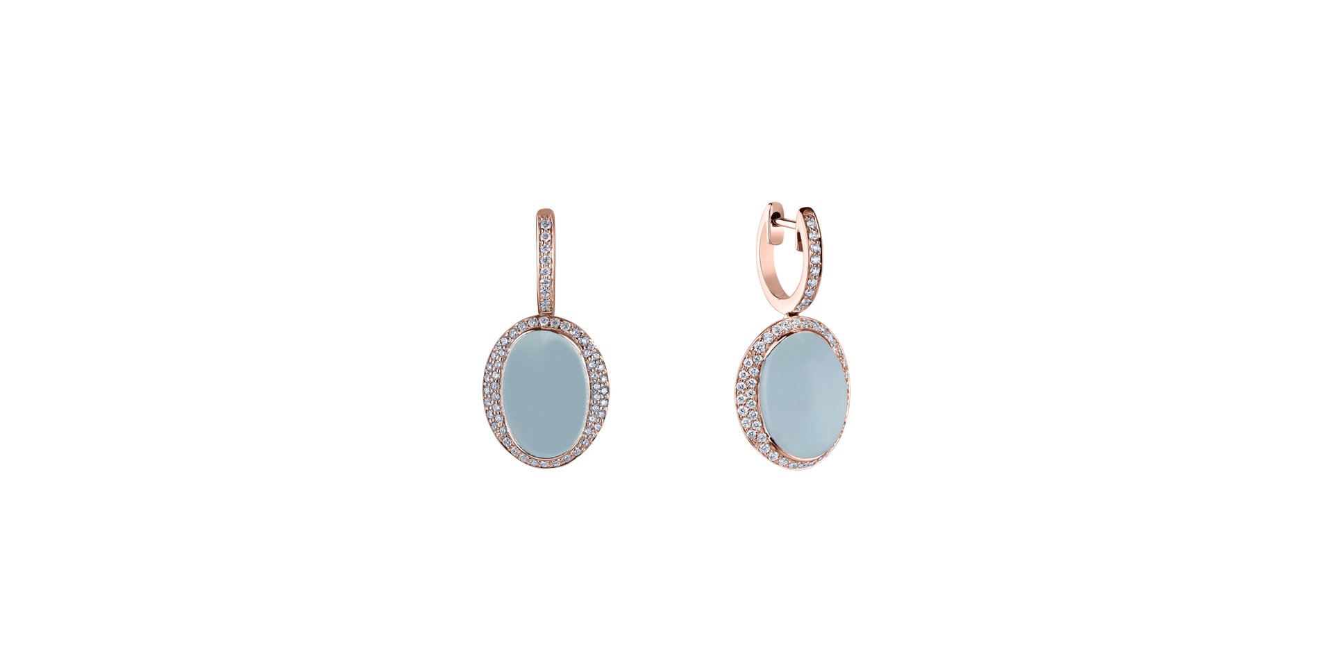 Diamond earrings with Chalcedony Endless Bloom
