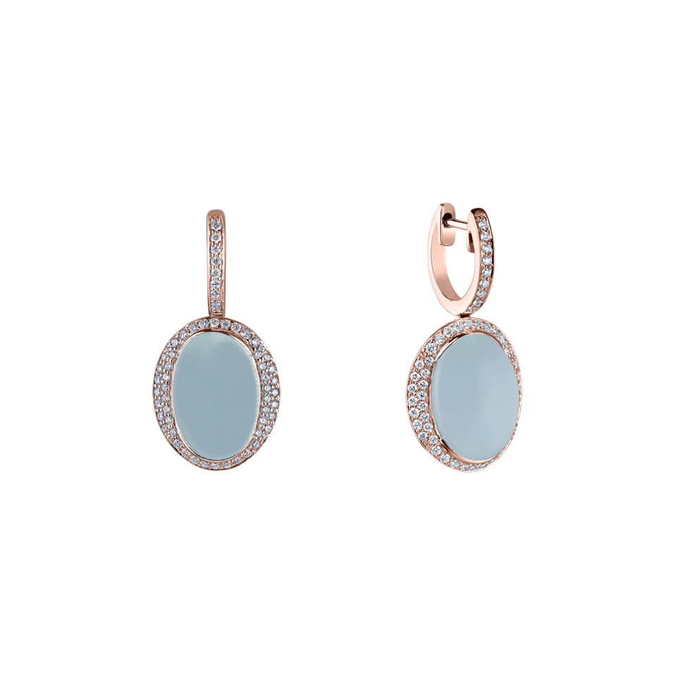 Diamond earrings with Chalcedony Endless Bloom