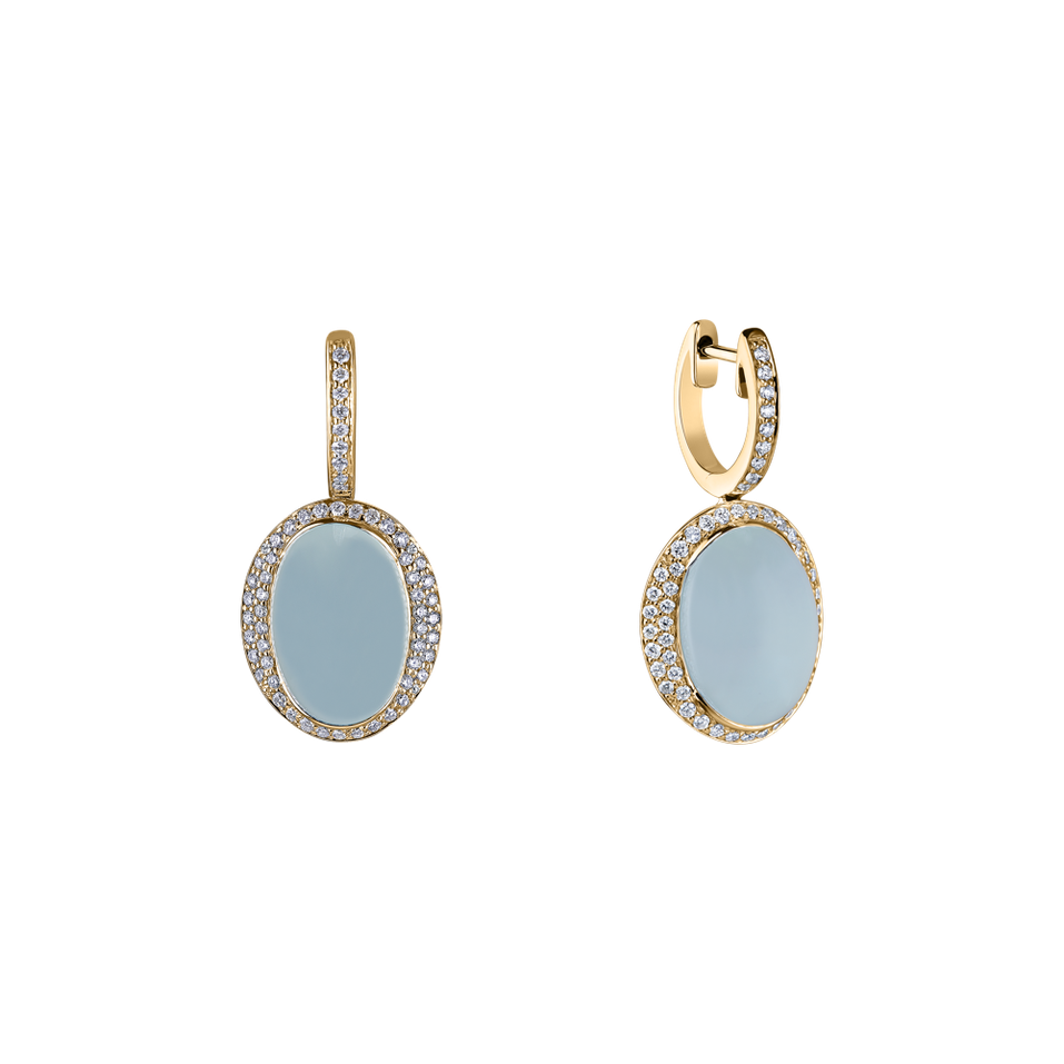 Diamond earrings with Chalcedony Endless Bloom