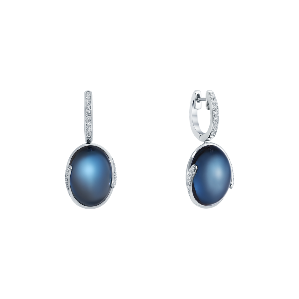 Diamond earrings with Topaz Queen Attraction