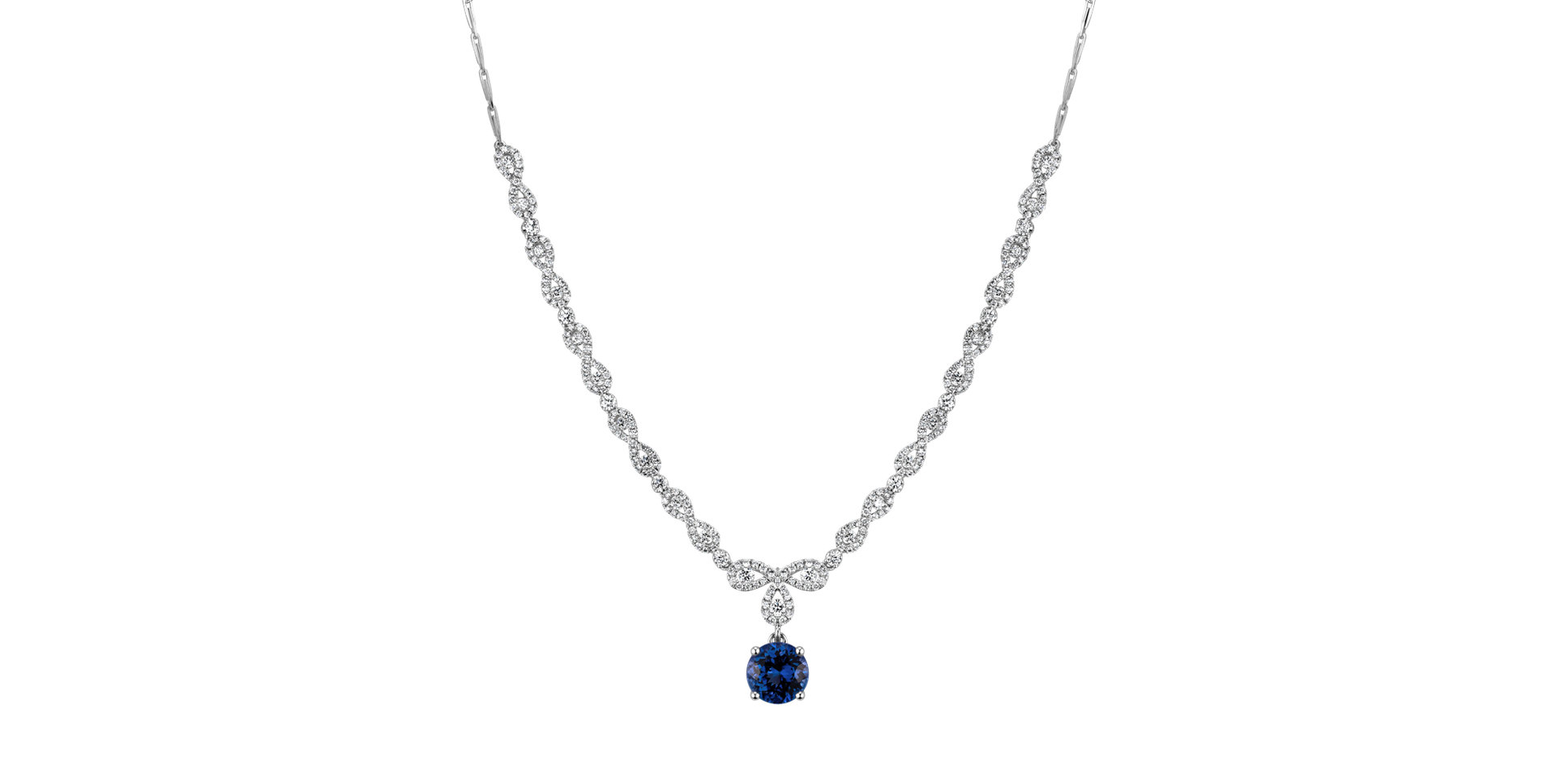 Diamond necklace with Tanzanite Night Glam