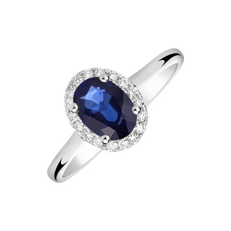 Diamond ring with Sapphire Princess Wish