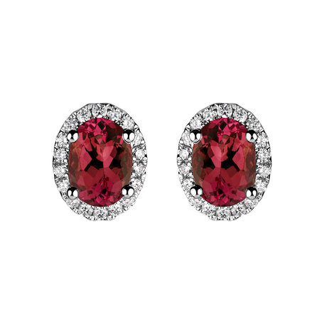 Diamond earrings with Ruby Imperial Allegory