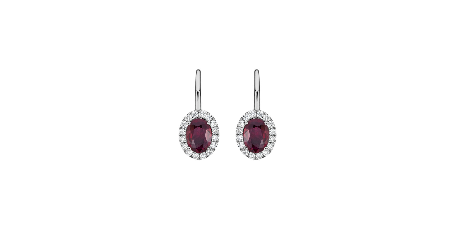 Diamond earrings with Ruby Imperial Allegory