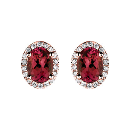 Diamond earrings with Ruby Imperial Allegory