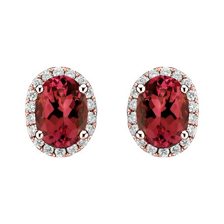 Diamond earrings with Ruby Imperial Allegory
