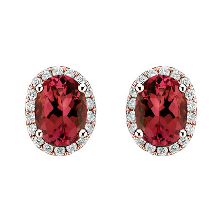 Diamond earrings with Ruby Imperial Allegory