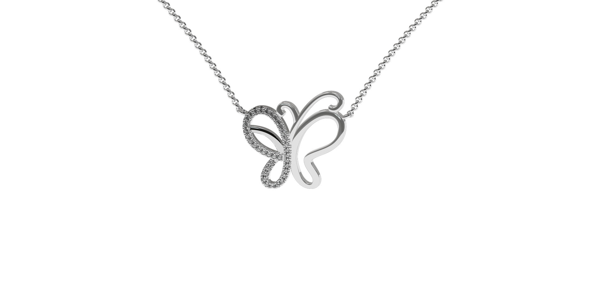 Diamond necklace Butterfly