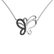 Necklace with black and white diamonds Butterfly5
