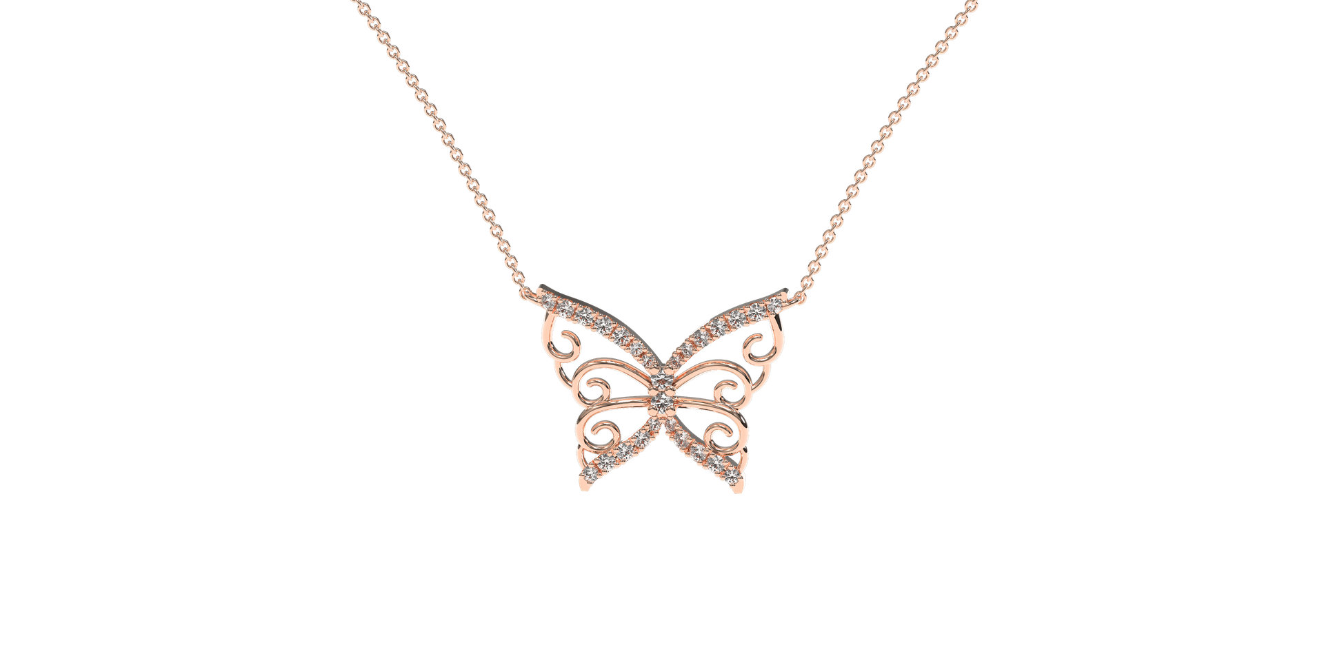 Diamond necklace Butterfly