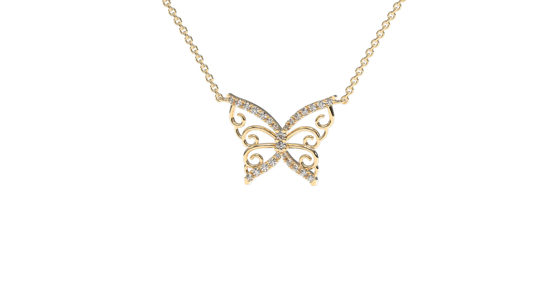 Diamond necklace Shiny Butterfly