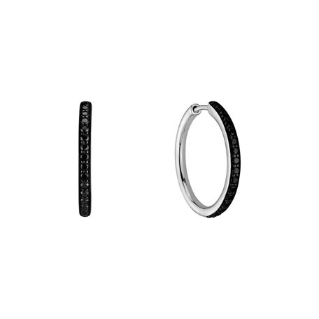 Earrings with black diamonds Shiny Eclipse