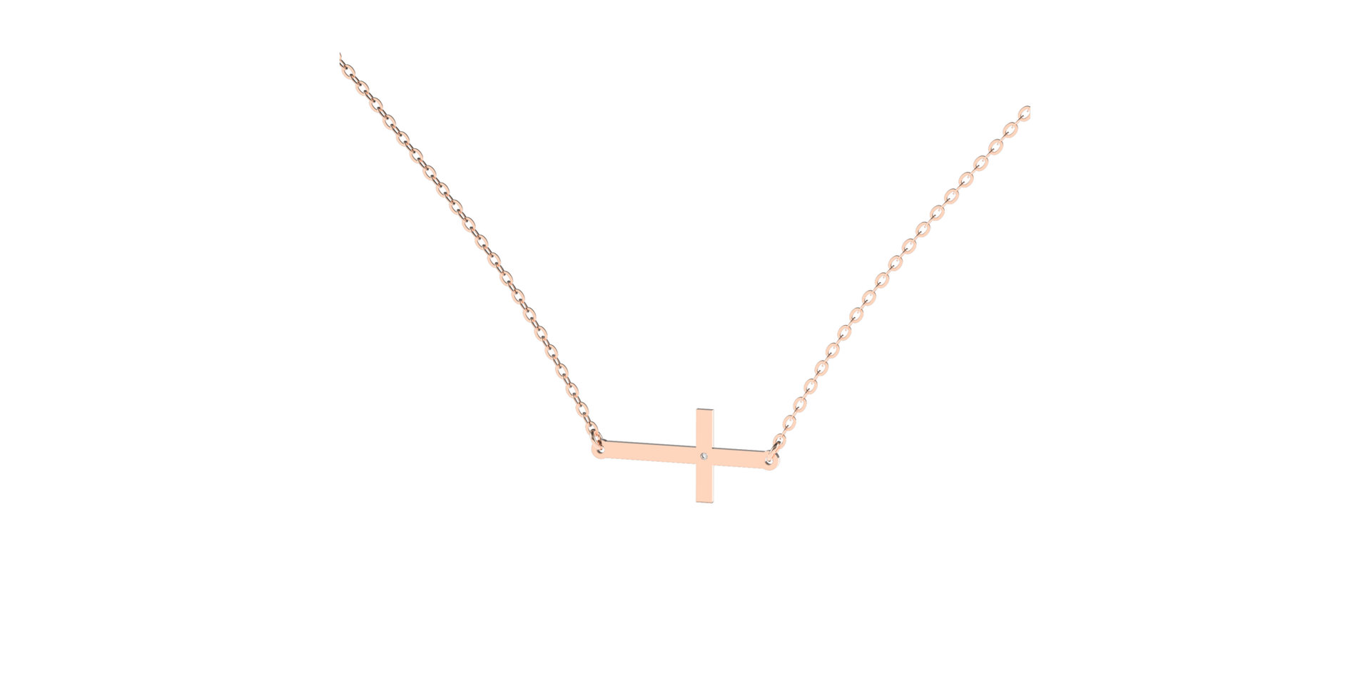 Diamond necklace Little Cross
