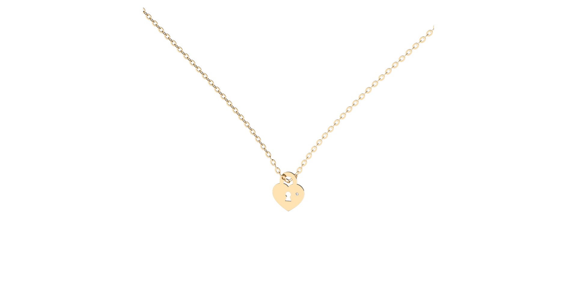 Diamond necklace Little Heart Lock