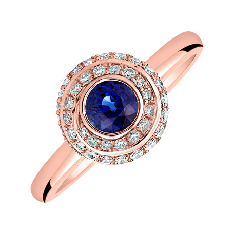 Diamond ring with Sapphire Bonbon