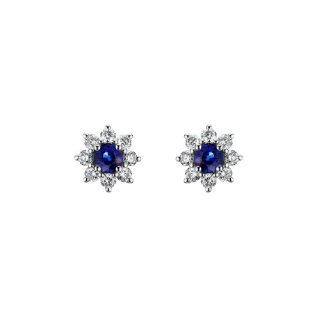 Diamond earrings with Sapphire Celestial Romance