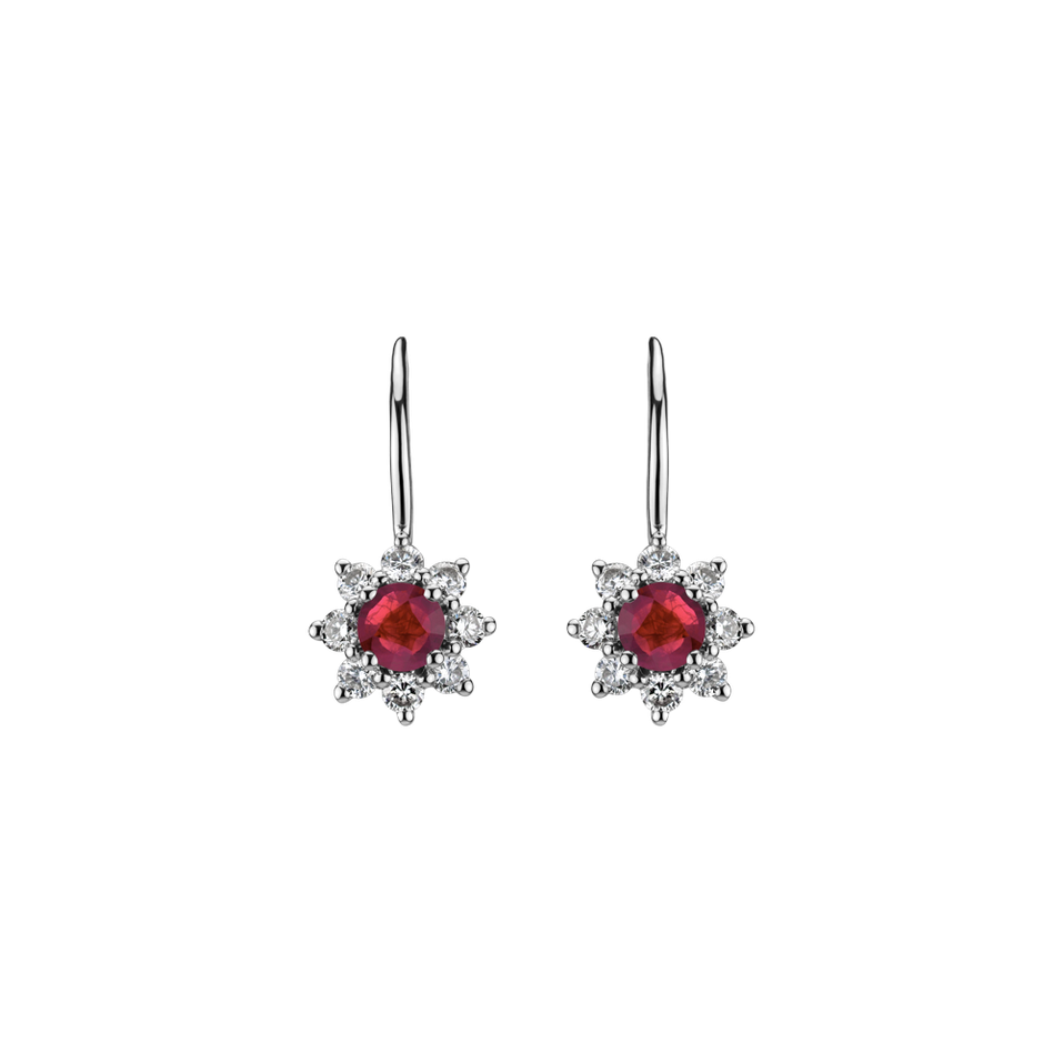 Diamond earrings with Ruby Celestial Romance