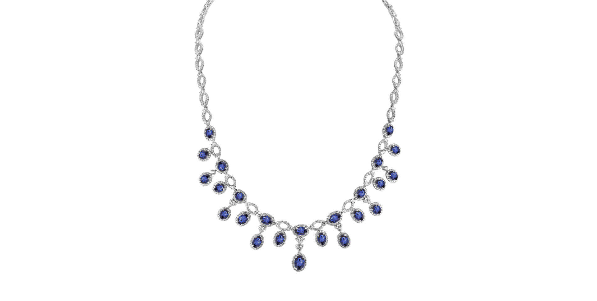 Diamond necklace with Sapphire Princess Fantasy
