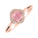 Diamond ring with Rose Quartz Pink Candy6