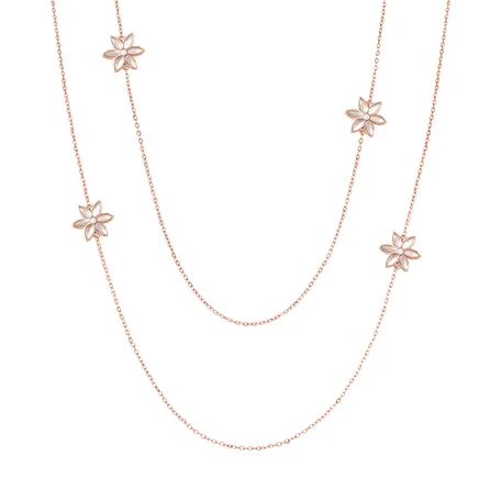 Diamond neckalce with Pearl Floral Symphony