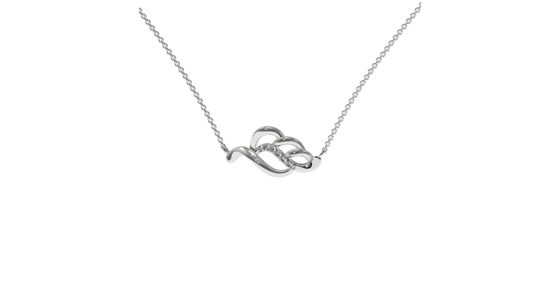 Diamond necklace Shimmer Leaf