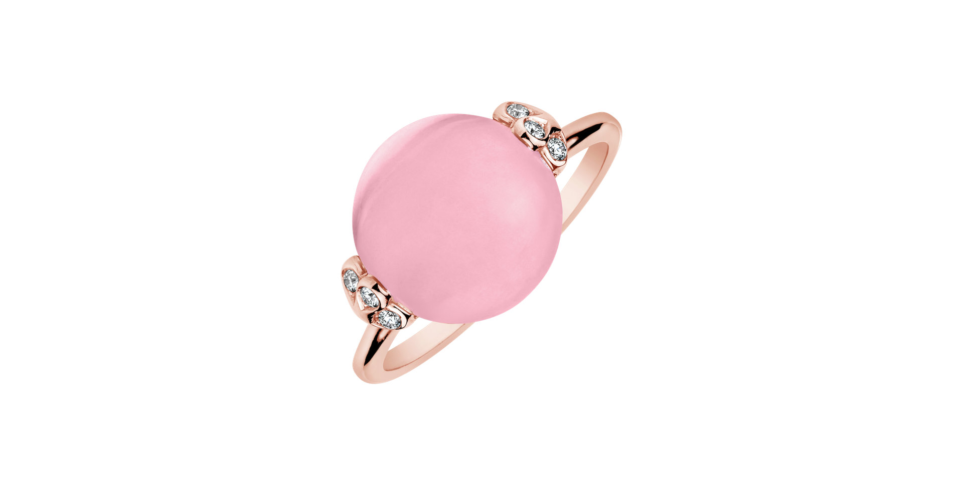 Diamond ring with Rose Quartz Heaven Czarina
