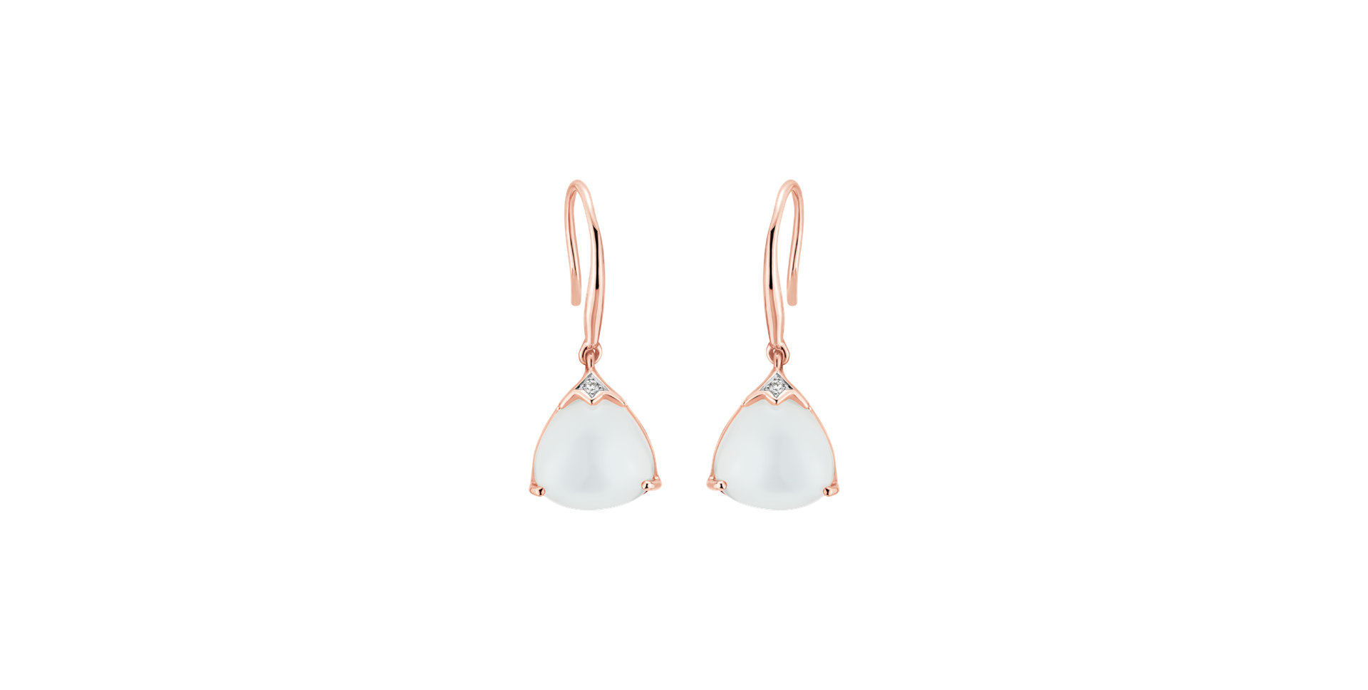 Diamond earrings with Moonstone Rising Labyrinth