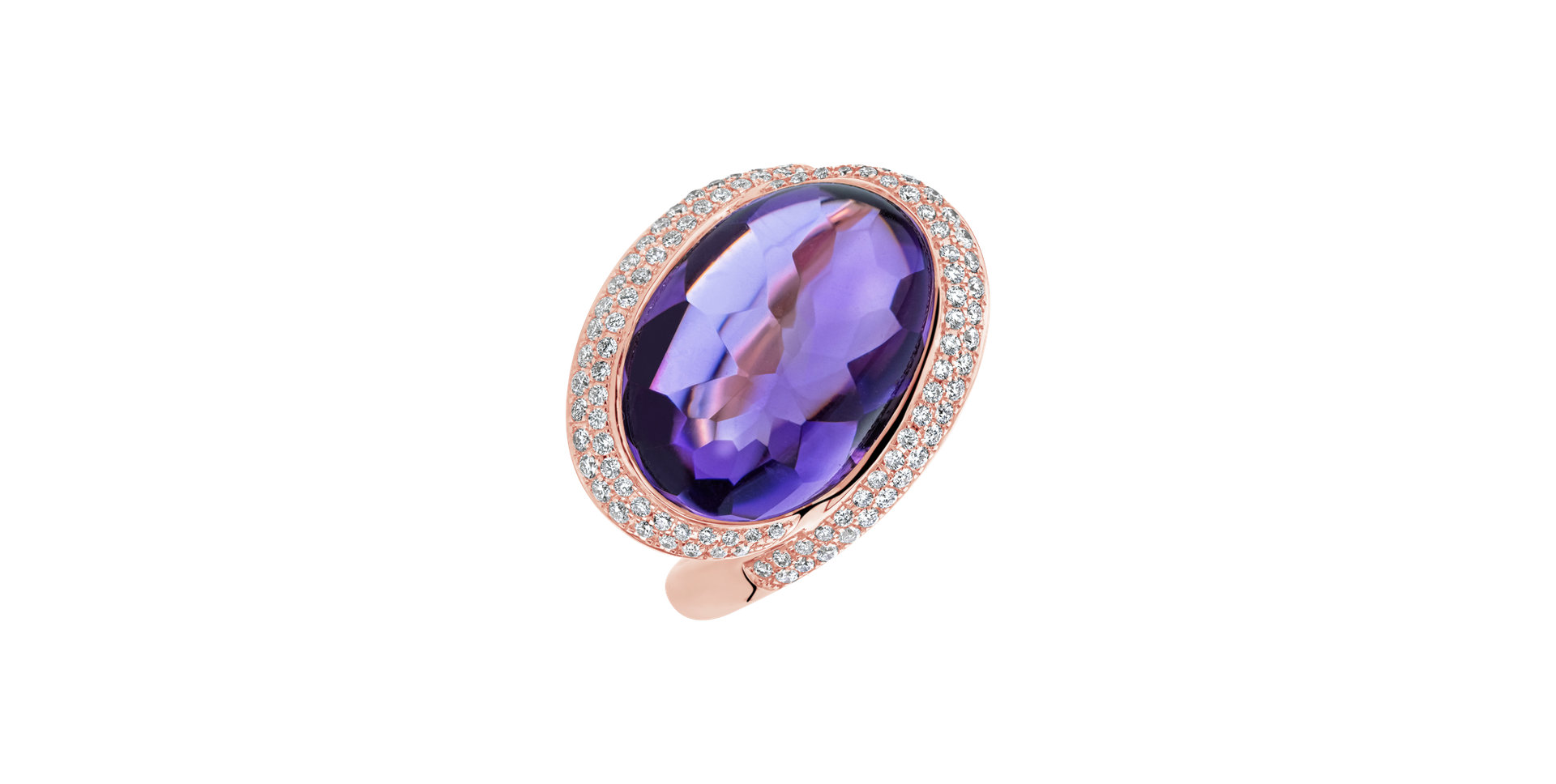 Diamond ring with Amethyst Space Countess