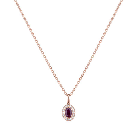 Diamond pendant with Ruby Lovely Amulet