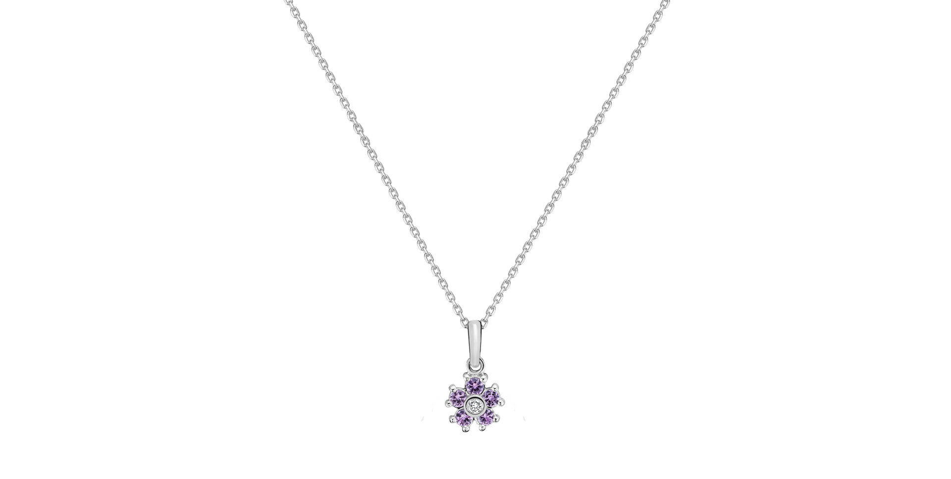 Diamond pendant with Sapphires Princess Daisy
