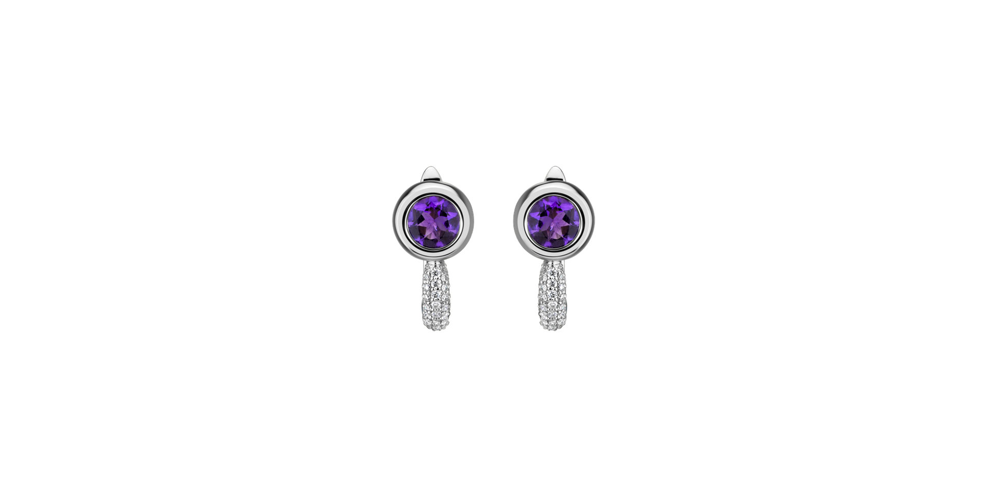 Diamond earrings with Amethyst Starshine Essence