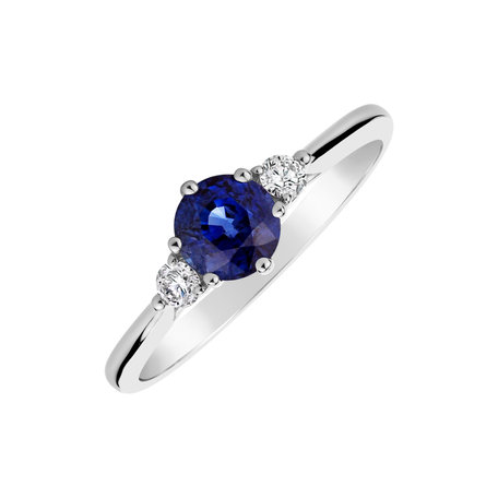 Diamond ring with Sapphire Midnight Serenity