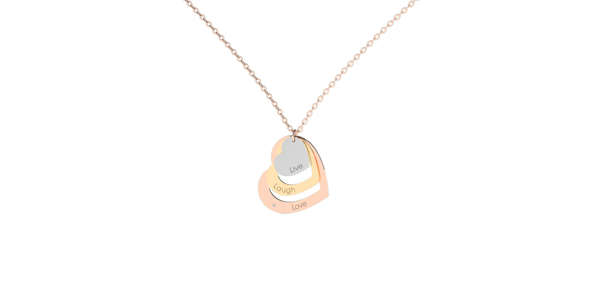 Diamond necklace Live Laugh Love