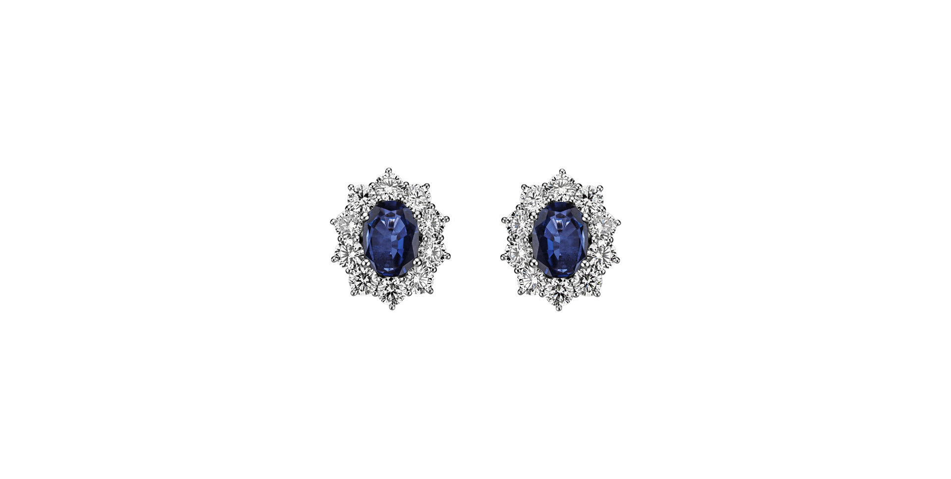 Diamond earrings with Sapphire Princess Joy