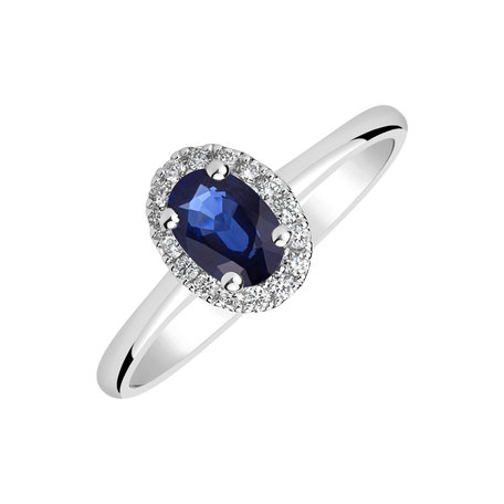 Diamond ring with Sapphire Princess Wish