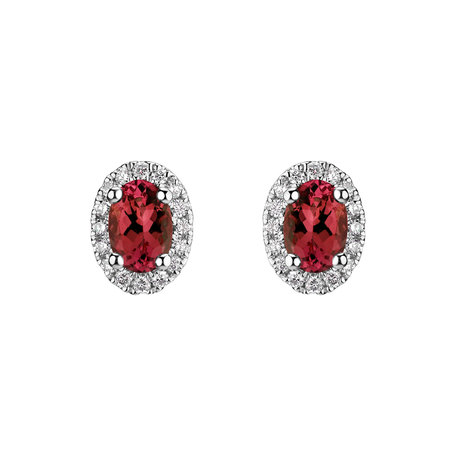 Diamond earrings with Ruby Imperial Allegory