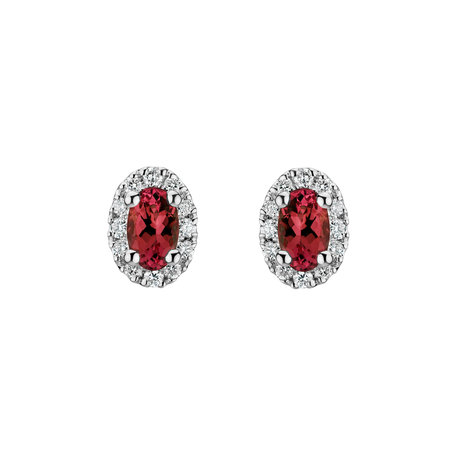 Diamond earrings with Ruby Imperial Allegory