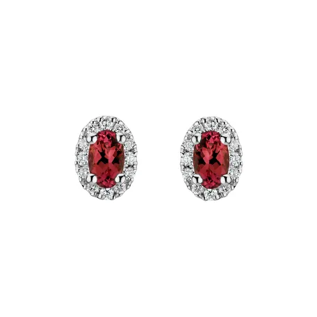 Diamond earrings with Ruby Imperial Allegory