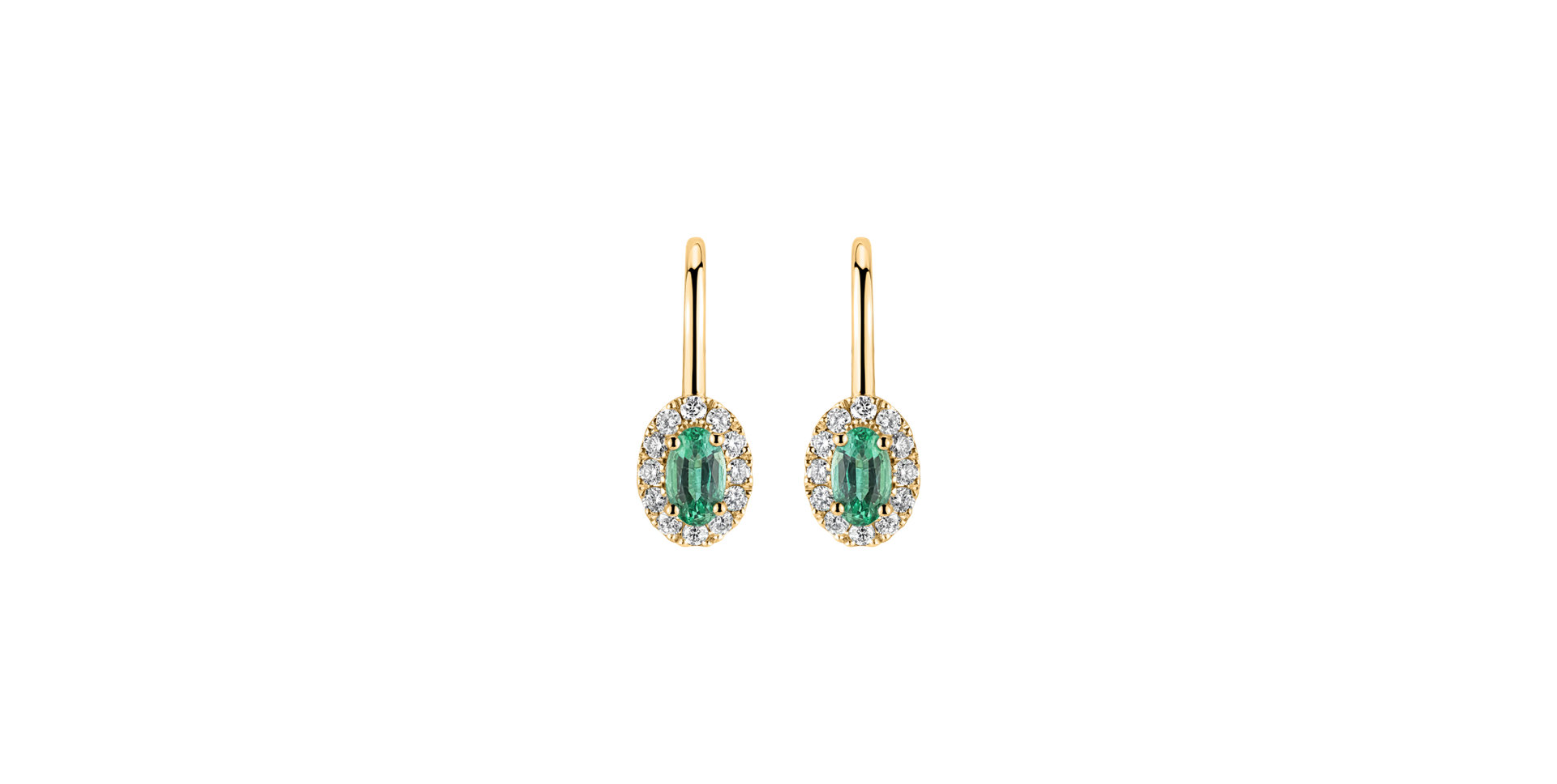 Diamond earrings with Emerald Imperial Allegory