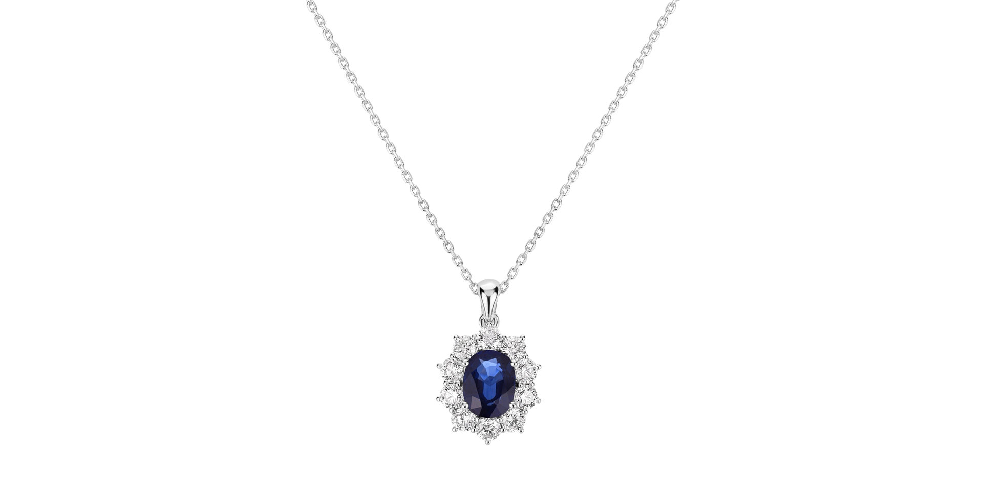 Diamond pendant with Sapphire Goddess Elegance