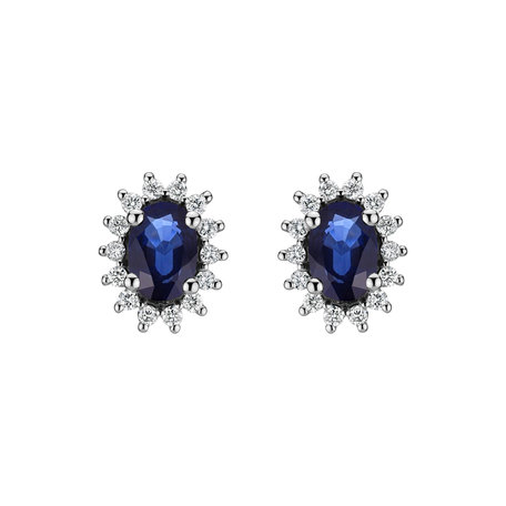 Diamond earrings with Sapphire Princess Sparkle